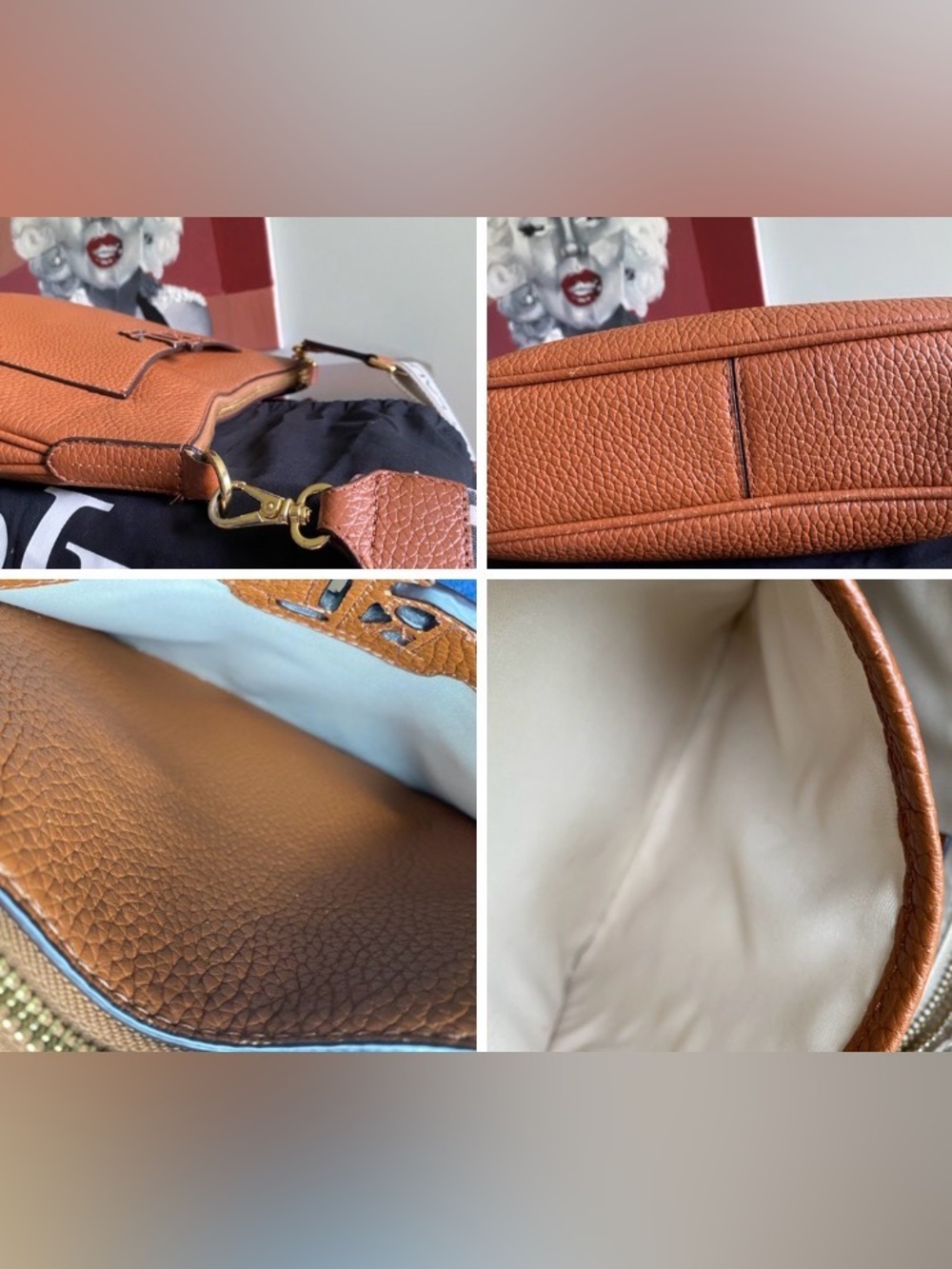 LRL Lauren Ralph Lauren Pebbled Leather Large Cameryn Crossbody - Picture 14 of 17